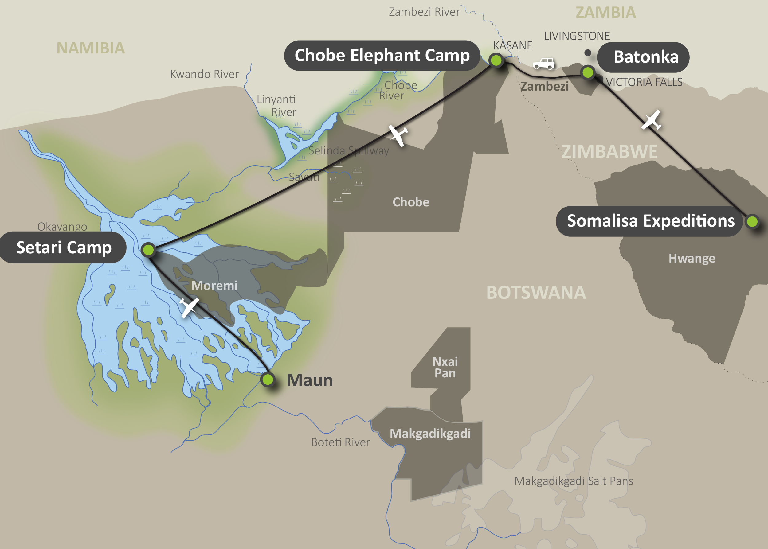 Map of the Wildlife Encounter Safari